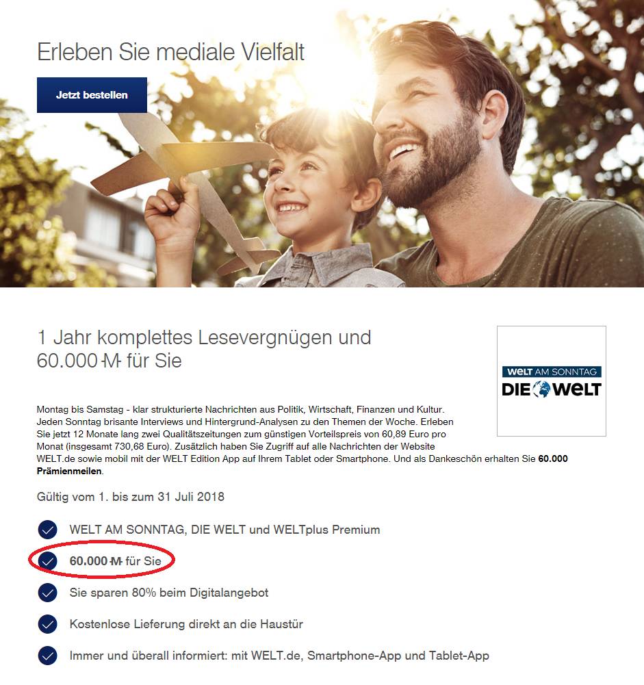 Mit der Welt zum Business Class Freiflug - Angebot