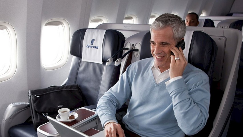 Egyptair Business-Class auf der Langstrecke