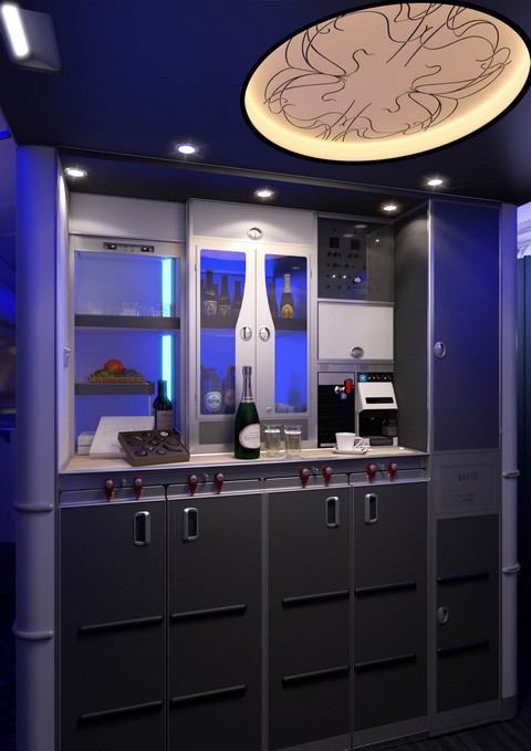 Bar in der neuen Business-Class bei Brussels Airlines