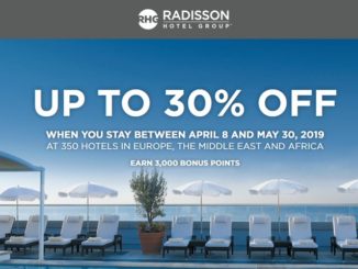 Radisson 30% Ermäßigung und 3000 Radisson Rewards Punkte