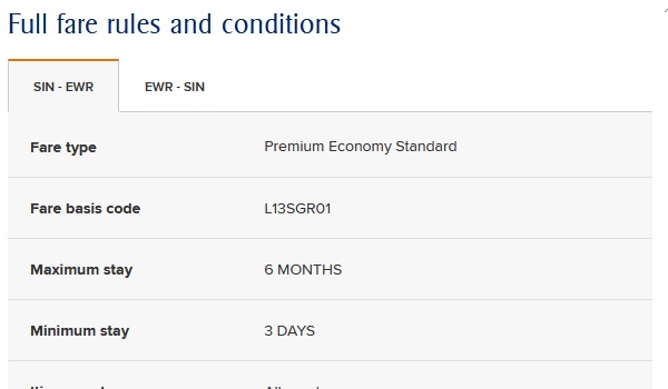 Änderungen bei Singapore Airlines im Mai 2019 bei den Buchungsklasse für Premium Economy