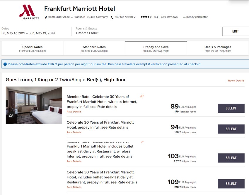 Vergleich Marriott Bonvoy Escapes Raten Marriott Frankfurt