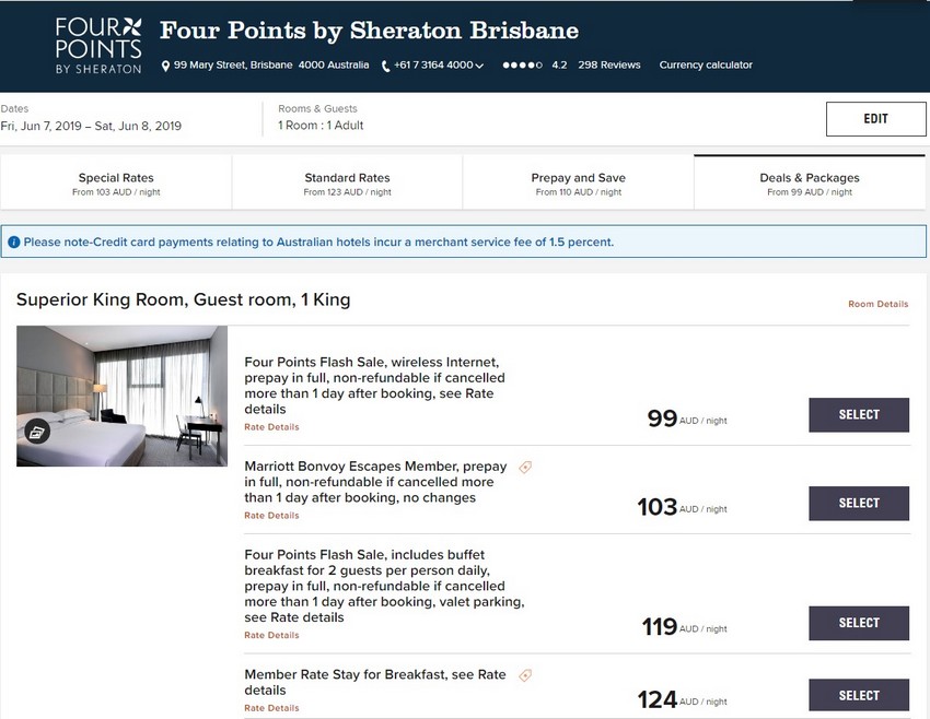 Vergleich Marriott Bonvoy Escapes Raten Four Points Brisbane