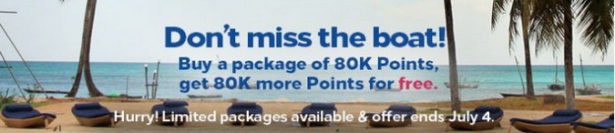 100% Bonus beim Kauf von 40.000 Hilton Honors Punkten bis 04.07.2019