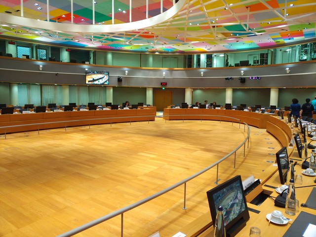 Konferenzraum im Europa Building in Brüssel