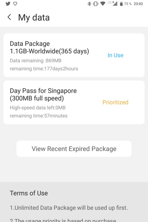 Glocal Me 3G Priorisierung Datenpakete über App