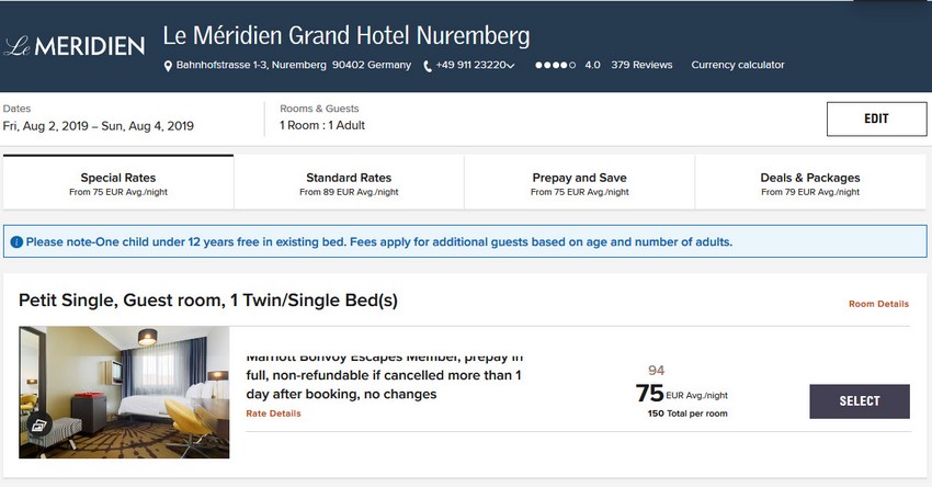 Marriott Bonvoy Escapes Raten Le Meridien Grand Nürnberg