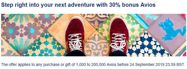 30% Bonus beim Kauf von British Airways Avios bis 24.09.2019