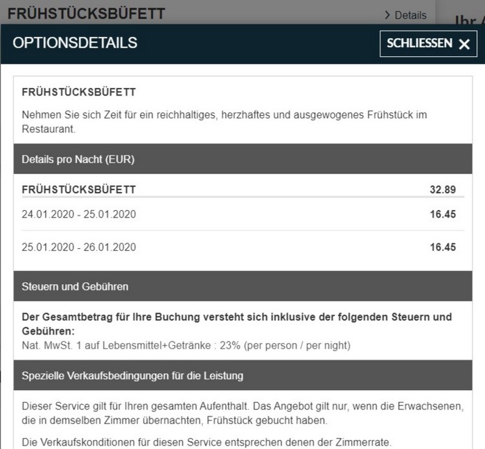 Preise Frühstück im Novotel Warschau Zentrum