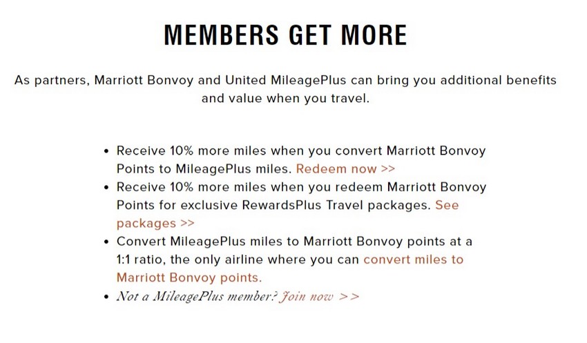 Partnerschaft zwischen Marriott Bonvoy und United Airlines Mileage Plus