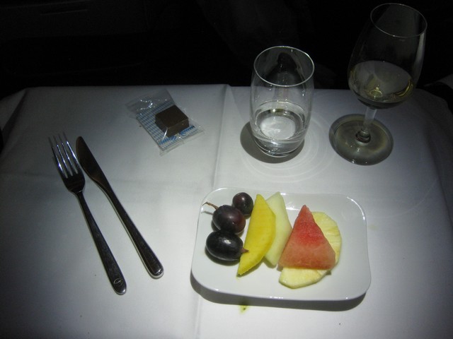 Abendessen (Dessert) Business-Class / LH778 FRA-SIN