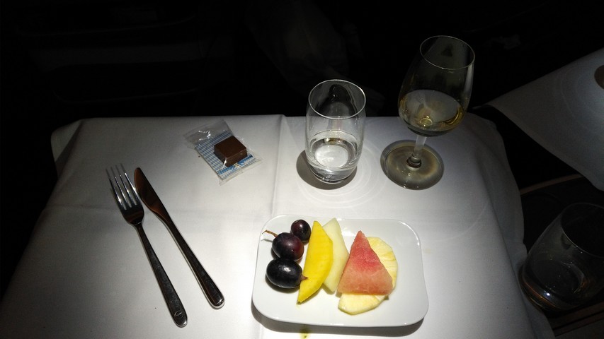 Abendessen (Dessert) Business-Class / LH778 FRA-SIN