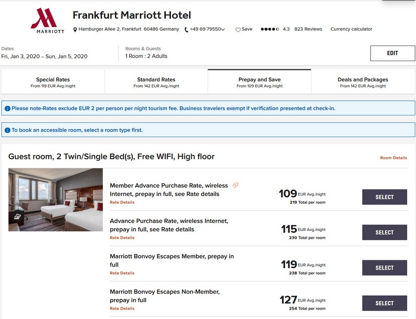 Vergleich Marriott Bonvoy Escapes Raten Marriott Frankfurt