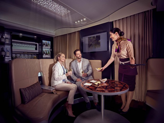 Etihad Airways "The Lobby" Bar im Airbus A380-800