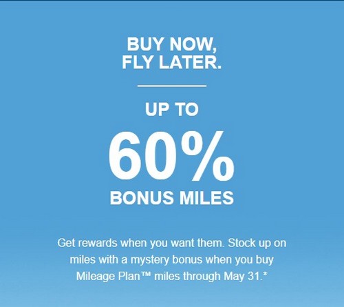 60% Bonus beim Alaska Airlines Meilenkauf bis 31.05.2020