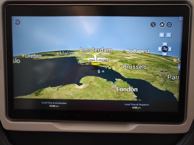 Flight Map vor dem Start / SQ323 AMS-SIN