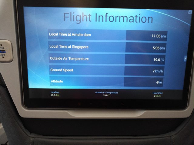 Flight Map vor dem Start / SQ323 AMS-SIN