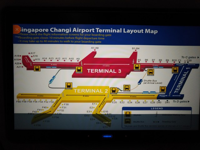 Anzeige des Terminals in Singapore / SQ323 AMS-SIN