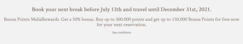 50% Bonus beim Melia Rewards Punktekauf bis 12.07.2020