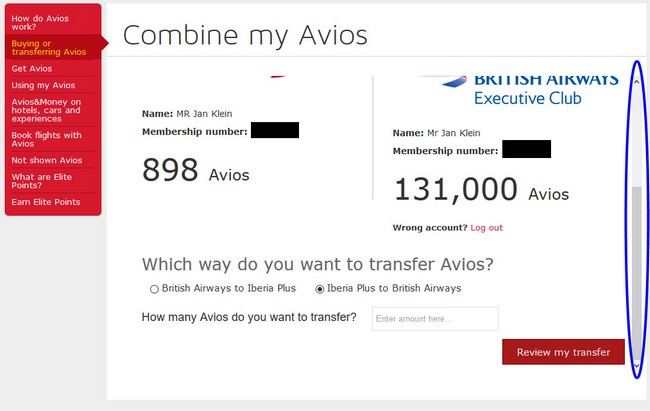 Avios von Iberia zu British Airways übertragen