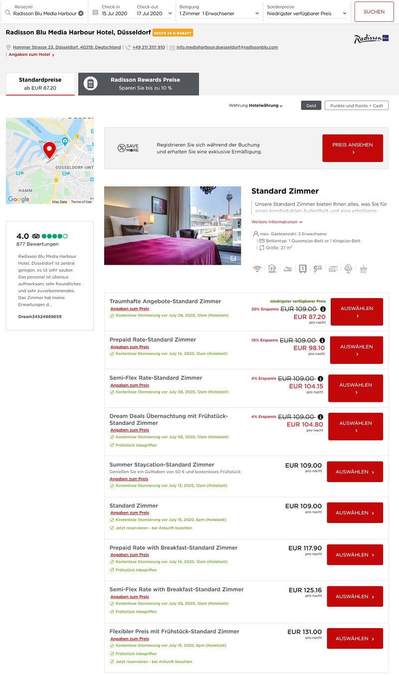 Radisson Sommer 2020 Staycation Angebote im Radisson Blu Düsseldorf Media Harbour Hotels