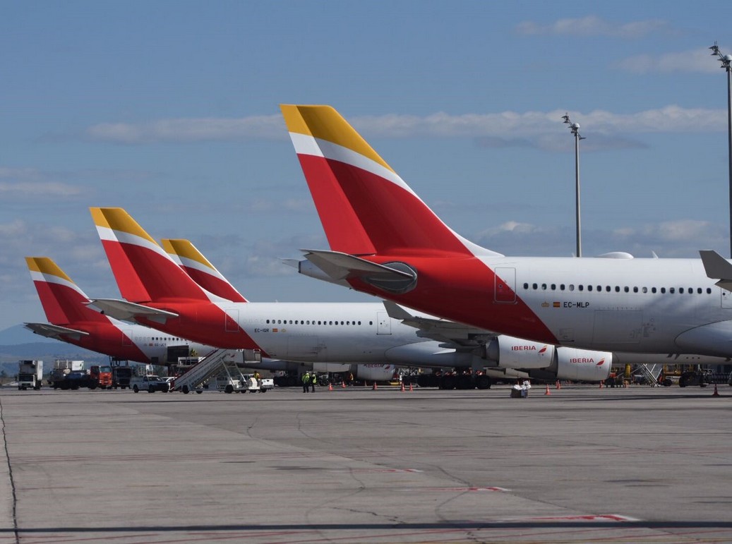 Heckflossen von Iberia Flugzeugen