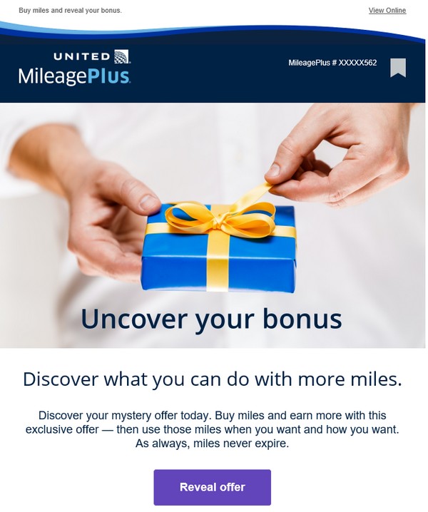 70% Bonus beim Kauf von Mileage Plus Meilen bis 27.08.2020