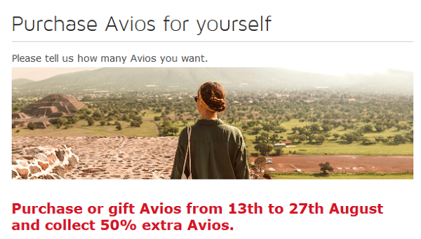 50% Bonus beim Kauf von Avios bis 27.08.2020 bei Iberia