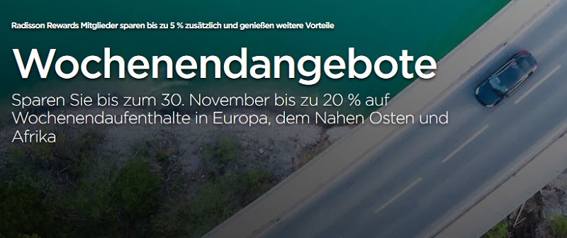 Radisson Weekend Herbst Sale für Buchungen bis 21.09.2020