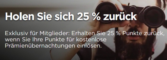 Ermäßigung von 25% bei Buchung mit Punkten für Auifenthalte in Radisson Hotels bis 20.12.2020