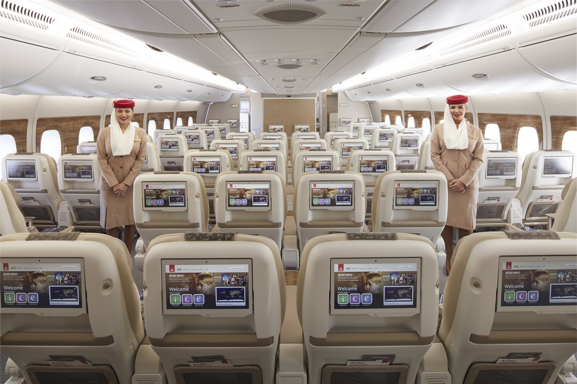Premium-Economy-Class von Emirates Airlines im Airbus 380