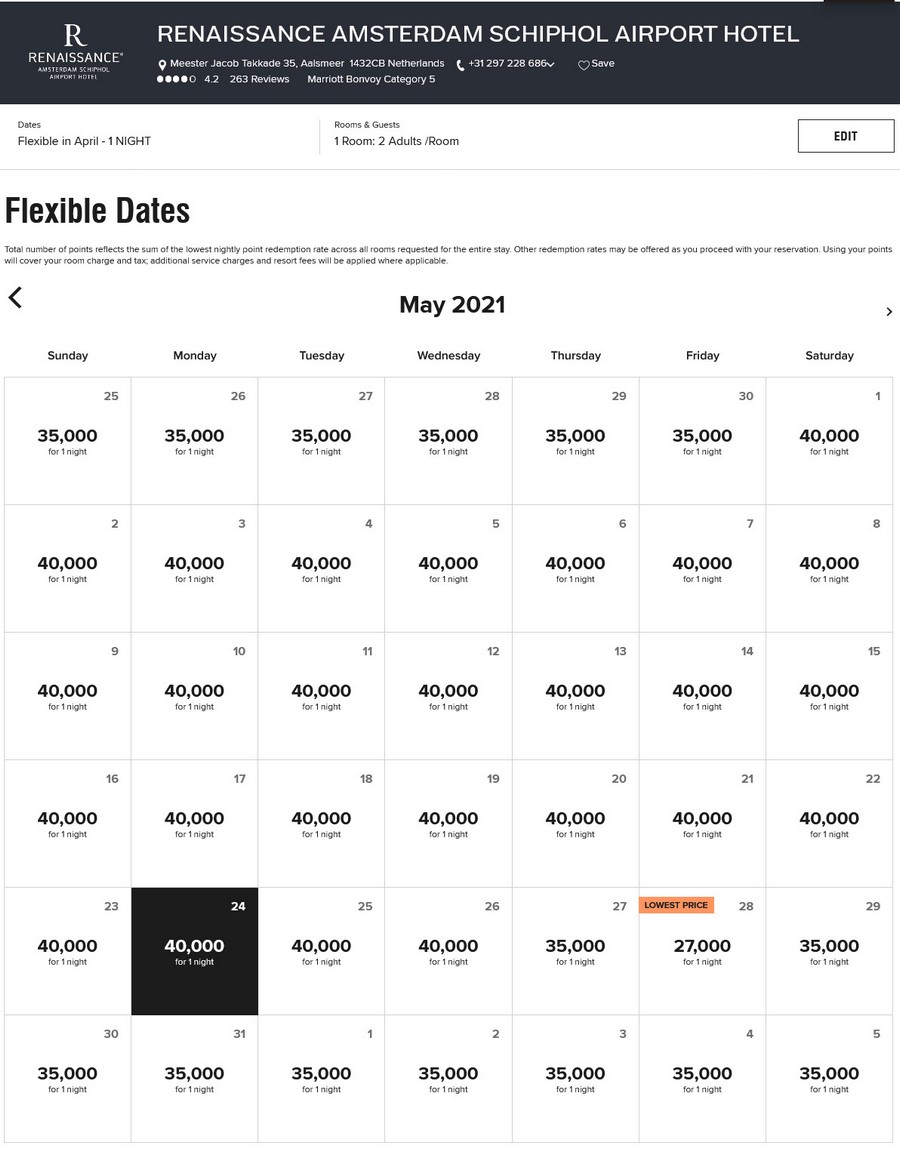 Marriott Bonvoy Punkteraten im Renaissance Amsterdam Schiphol