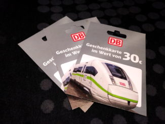 Deutsche Bahn Geschenkkarten im Wert von 30 EUR
