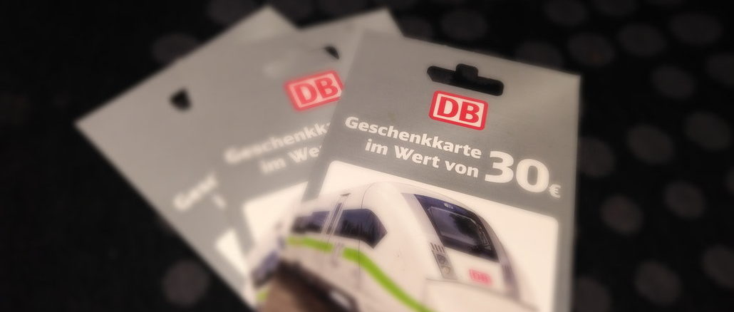 Deutsche Bahn Geschenkkarten im Wert von 30 EUR