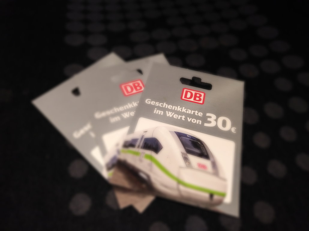 Deutsche Bahn Geschenkkarten im Wert von 30 EUR