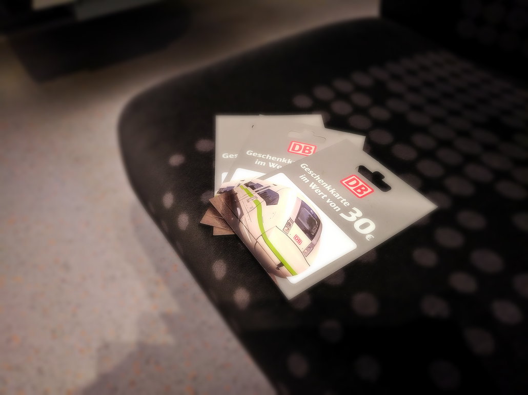 Deutsche Bahn Geschenkkarten im Wert von 30 EUR