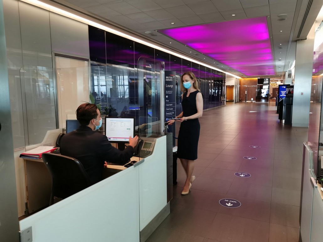 British Airways Lounge in London Heathrow während der Beschränkungen durch Covid19