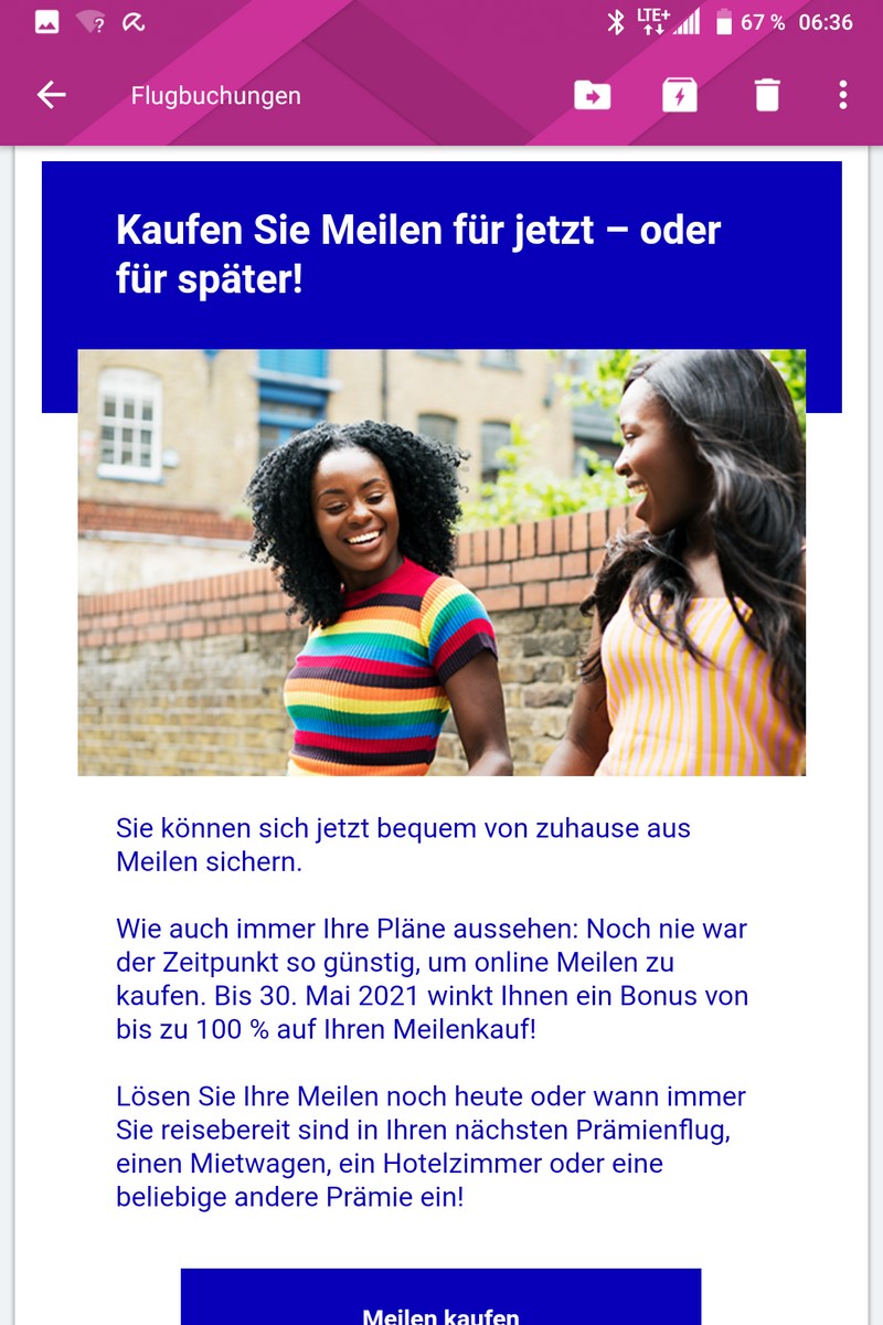 100% Bonus beim Flying Blue Meilenkauf bis 30.05.2021