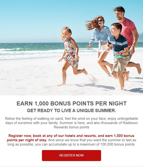 Bis 30.09.2021 1.000 Radisson Rewards Bonus Punkte pro Nacht