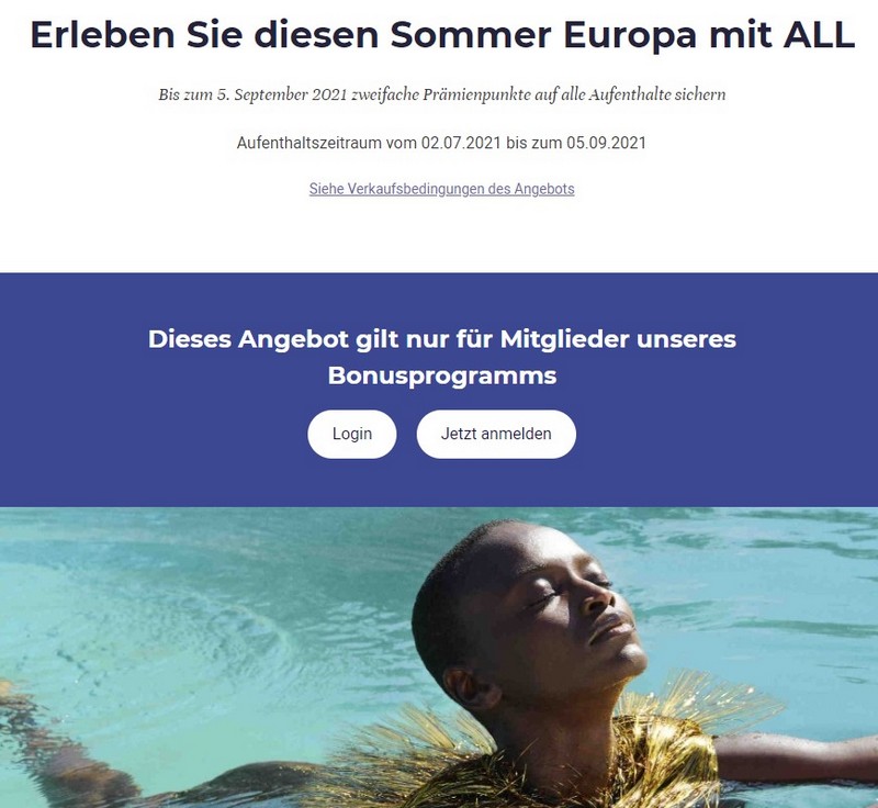 Doppelte Accor Punkte für alle Aufenthalte bis 05.09.2021