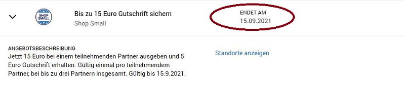 Shop Small Aktion bis 15.09.2021 verlängert