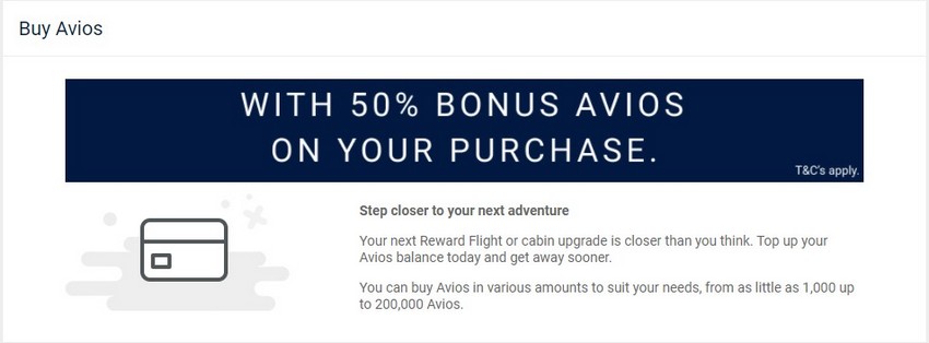50% Bonus beim Kauf von Avios bis 19.12.2021