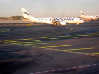 Finnair Embraer 190 in Helsinki Vantaa Airport
