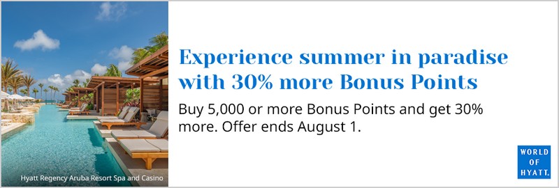 30% Bonus beim Kauf von World of Hyatt Punkten bis 01.08.2022