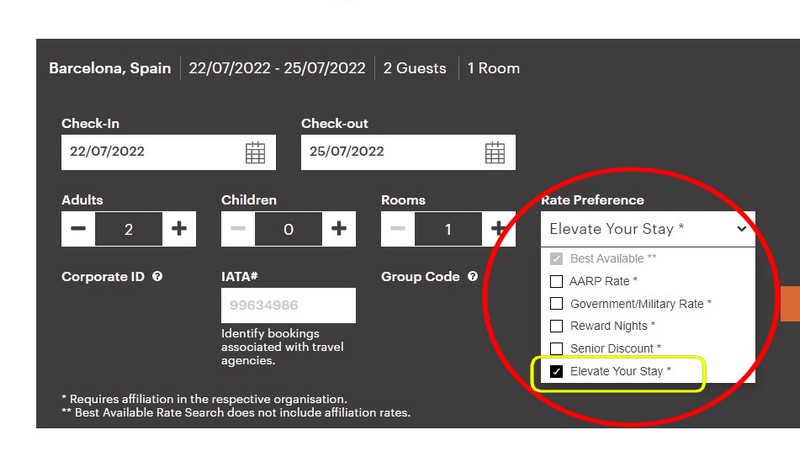 IHG „Elevate Your Stay“ Ratecode für Buchungen bis 02.08.2022