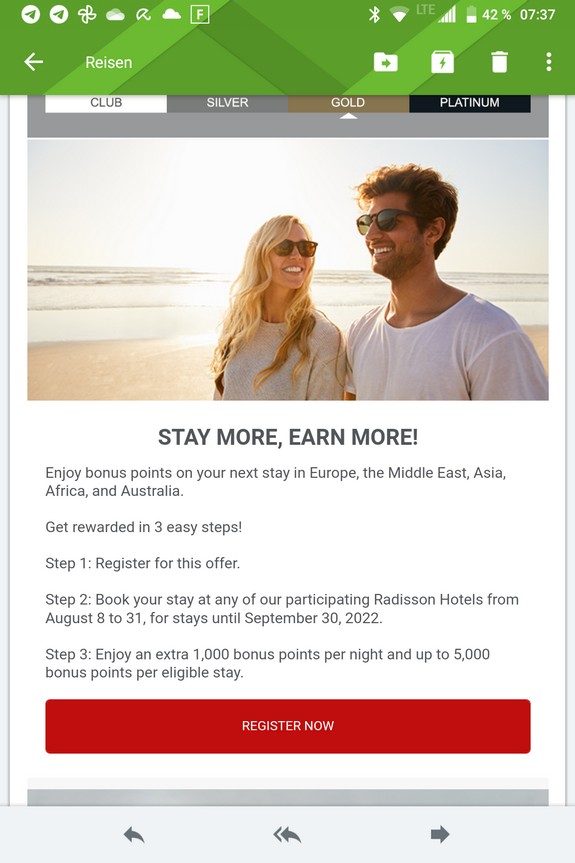 Ende September 2022 1.000 Radisson Rewards 