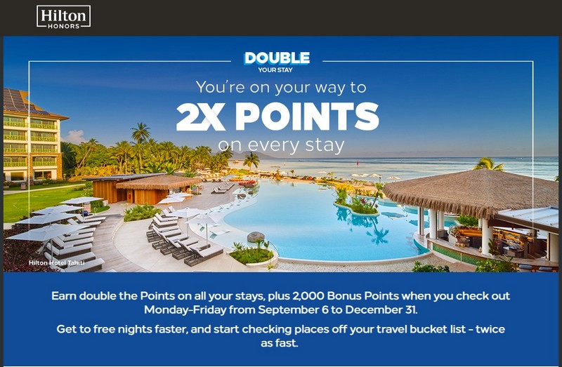 Double Your Stay 2022 - doppelte Hilton Honors Punkte bis Ende 2022