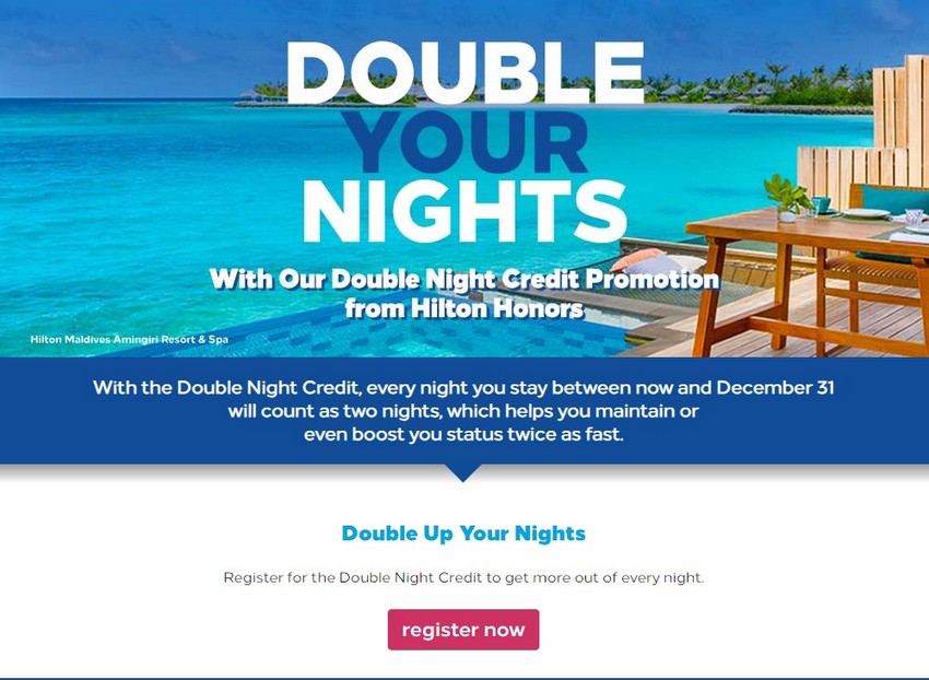 Doppelte Hilton Honors Elite Nächte bis 31.12.2022