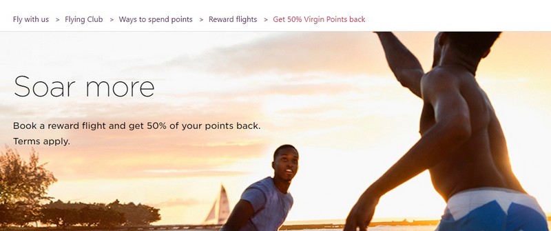 50% Ermäßigung bei Buchung von Virgin Atlantivch Flügen bis 07.11.2022 mit Virgin Points