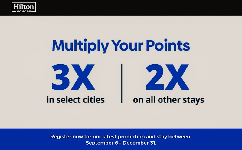 Bis zu dreifache Hilton Honors Punkte bei der Multiply your Points Promotion bis Ende 2023